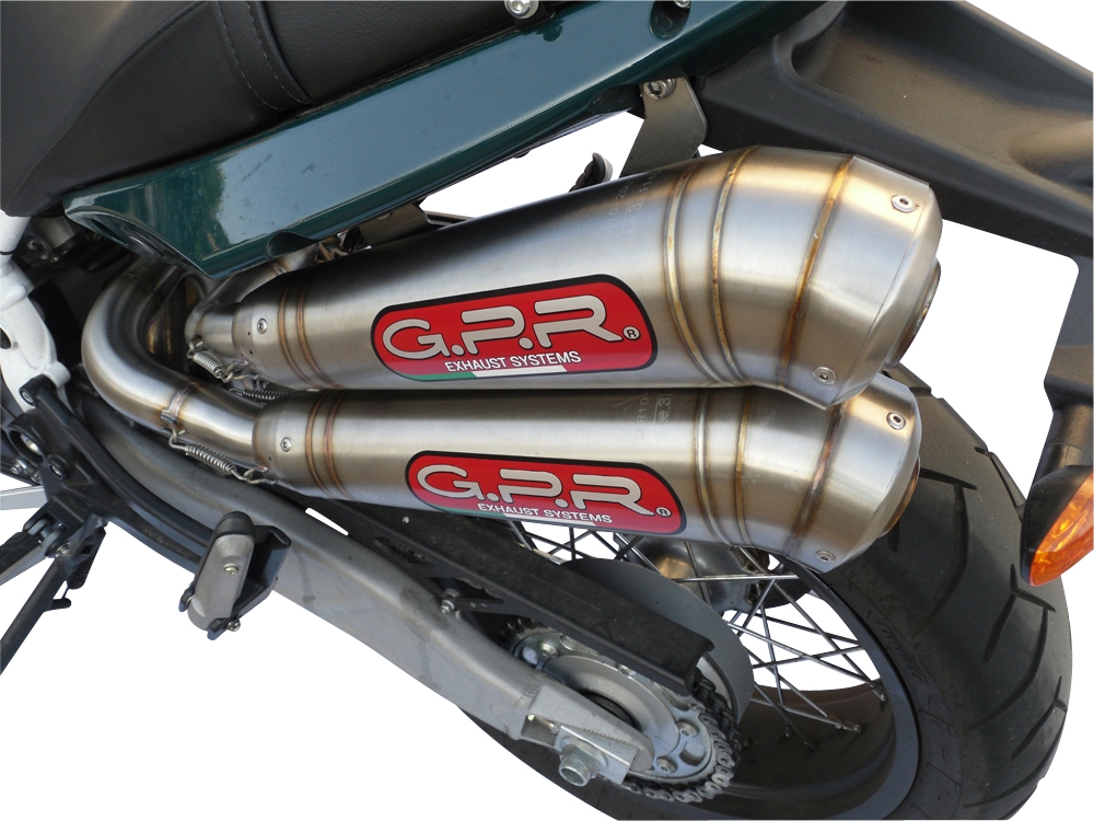 Exhaust compatible with Moto Morini Sport 1200 2008-2010, Powercone Evo, Dual Homologated legal slip-on exhaust including removable db killers and link pipes 