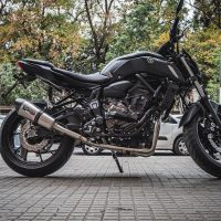 Exhaust compatible with Yamaha Mt-07 2017-2020, GP Evo4 Titanium, Homologated legal full system exhaust, including removable db killer and catalyst 