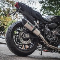 Exhaust compatible with Yamaha Mt-07 2017-2020, GP Evo4 Titanium, Homologated legal full system exhaust, including removable db killer and catalyst 