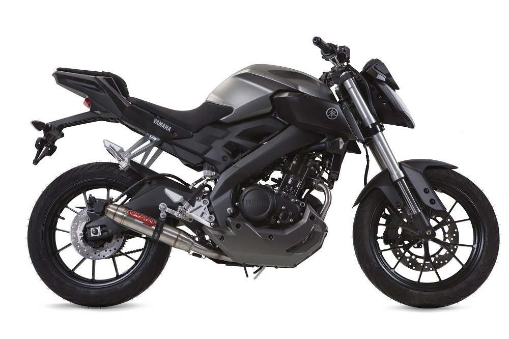 Exhaust compatible with Yamaha Mt 125 2017-2019, Deeptone Inox, Slip-on exhaust legal for UK and non-EU markets including link pipe and removable db killer 