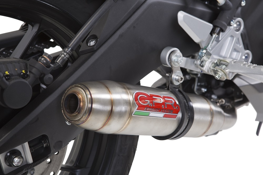 Exhaust compatible with Yamaha Mt 125 2017-2019, Deeptone Inox, Slip-on exhaust legal for UK and non-EU markets including link pipe and removable db killer 