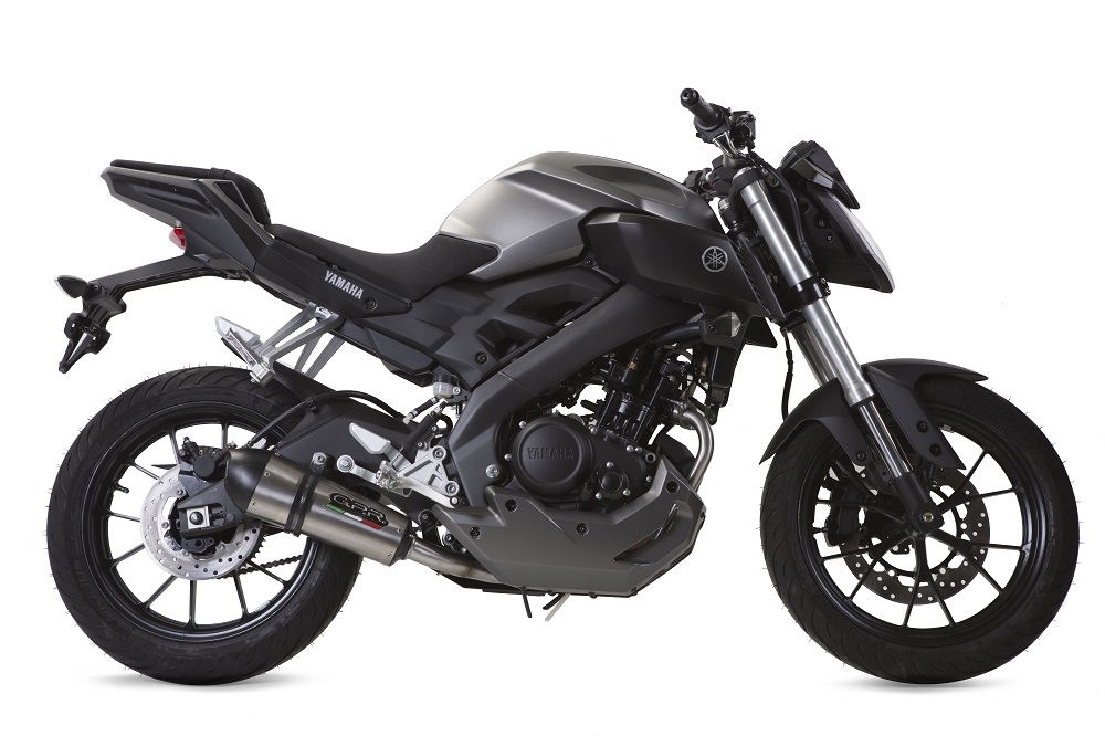 Exhaust compatible with Yamaha Mt 125 2017-2019, Gpe Ann. titanium, full system exhaust legal for UK and non-EU countries including removable db killer 