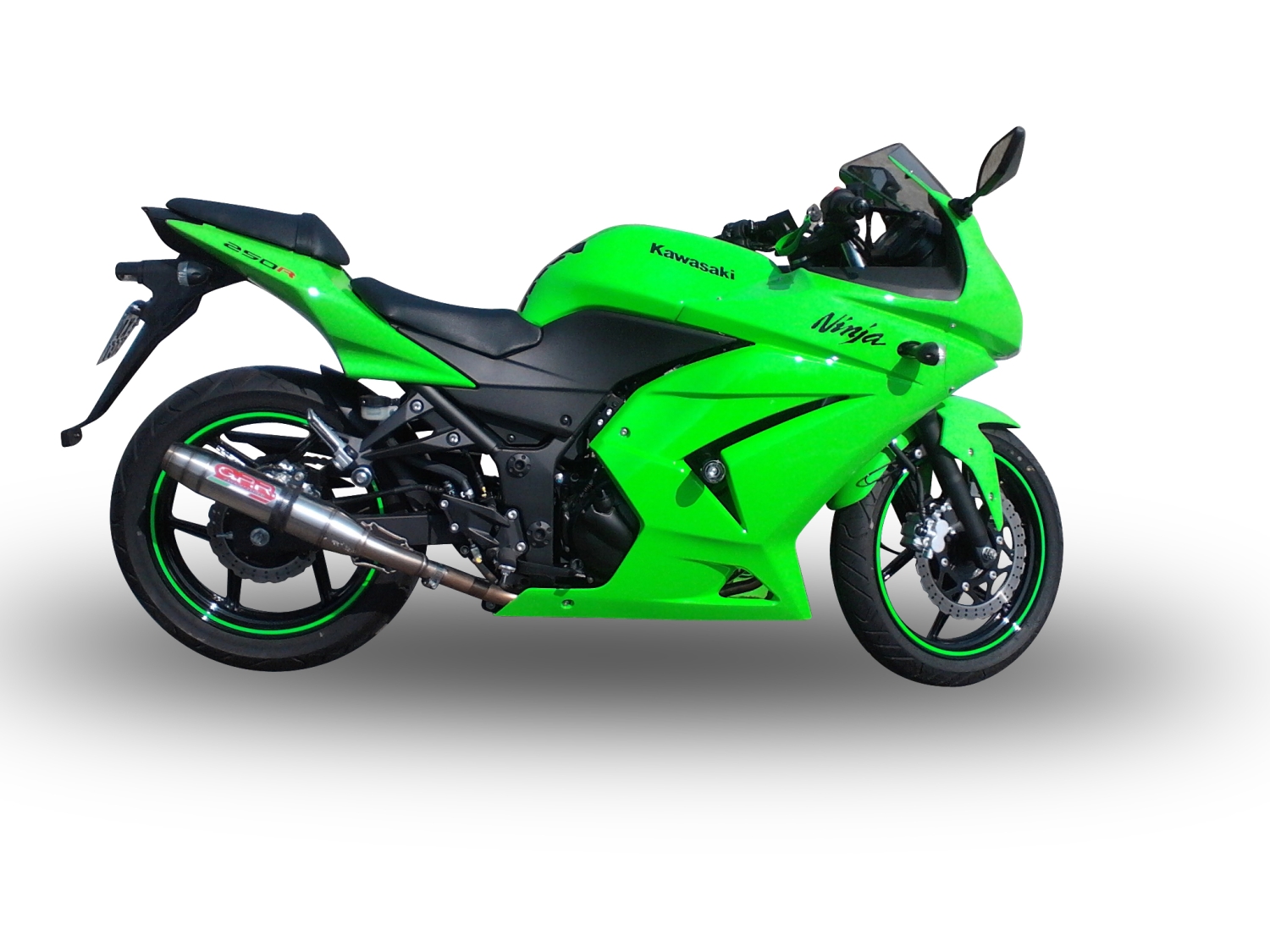 Exhaust compatible with Kawasaki Z250 2013-2016, Deeptone Inox, Homologated legal slip-on exhaust including removable db killer, link pipe and catalyst 