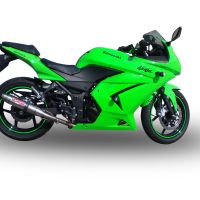 Exhaust compatible with Kawasaki Z250 2013-2016, Deeptone Inox, Homologated legal slip-on exhaust including removable db killer, link pipe and catalyst 