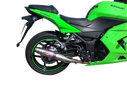Exhaust compatible with Kawasaki Z250 2013-2016, Deeptone Inox, Homologated legal slip-on exhaust including removable db killer, link pipe and catalyst 