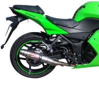 Exhaust compatible with Kawasaki Z250 2013-2016, Deeptone Inox, Homologated legal slip-on exhaust including removable db killer, link pipe and catalyst 