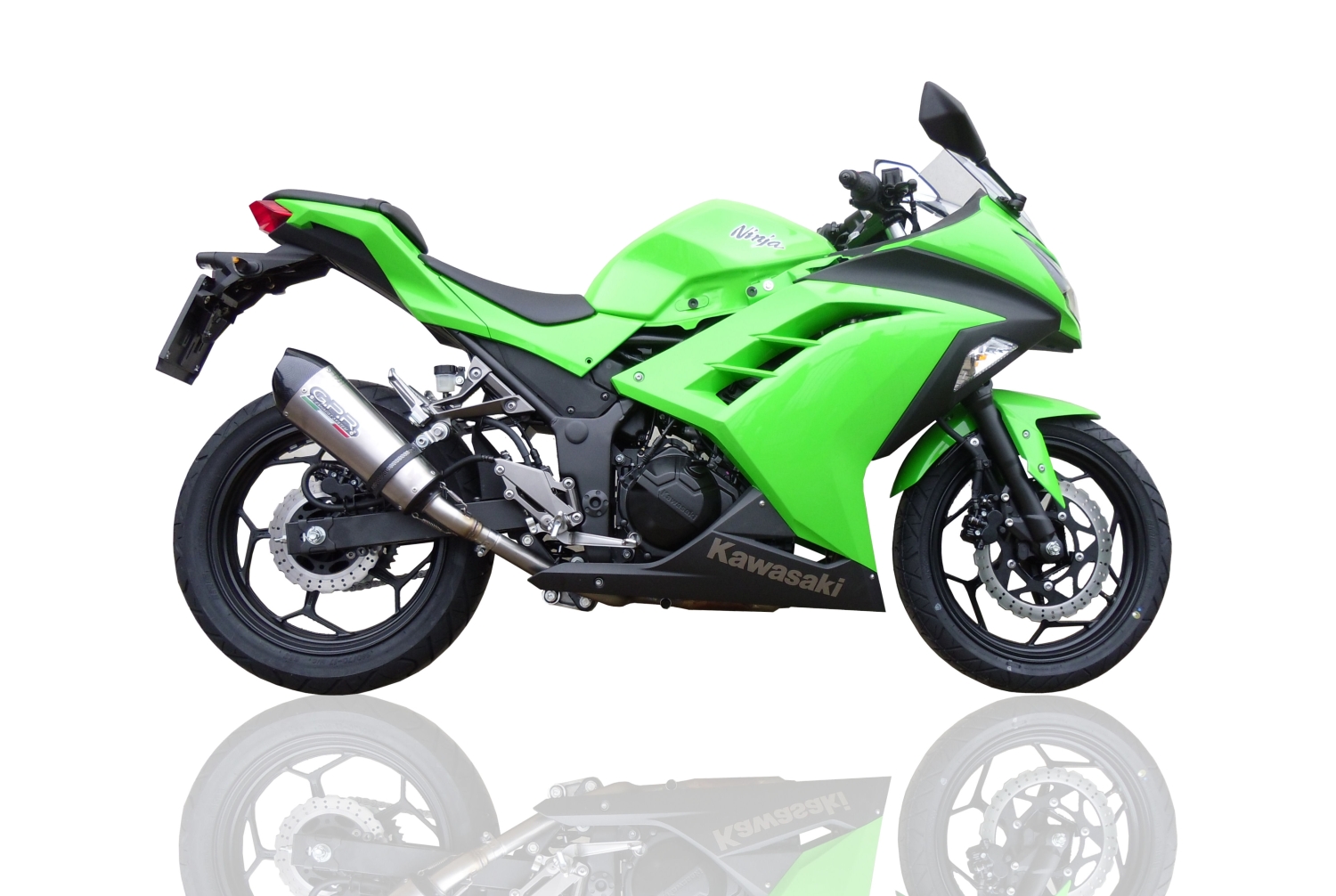 GPR exhaust compatible with  Kawasaki Ninja 300 R  2012-2017, New Grand Prix Evo Titanium, Homologated legal slip-on exhaust including removable db killer and link pipe 