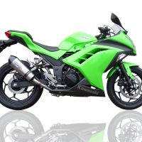 GPR exhaust compatible with  Kawasaki Ninja 300 R  2012-2017, New Grand Prix Evo Titanium, Homologated legal slip-on exhaust including removable db killer and link pipe 