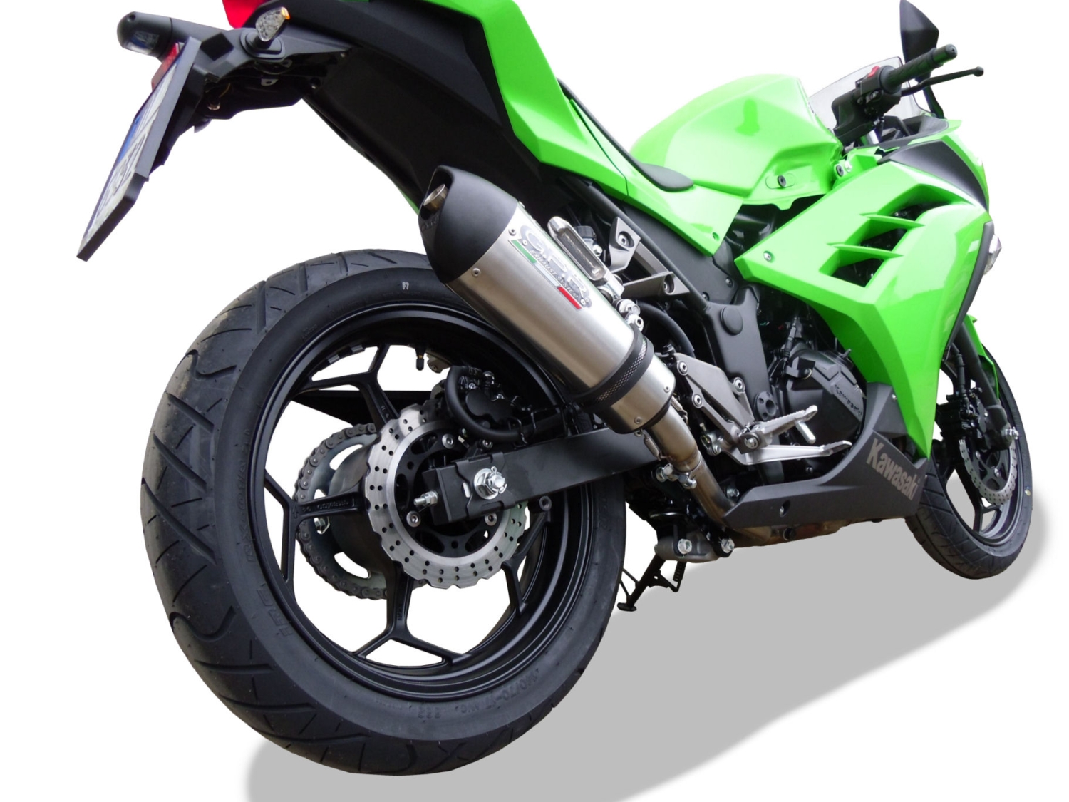 Exhaust compatible with Kawasaki Ninja 300 R 2012-2017, Gpe Ann. titanium, Homologated legal slip-on exhaust including removable db killer and link pipe 