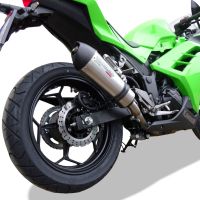 Exhaust compatible with Kawasaki Ninja 300 R 2012-2017, Gpe Ann. titanium, Homologated legal slip-on exhaust including removable db killer and link pipe 