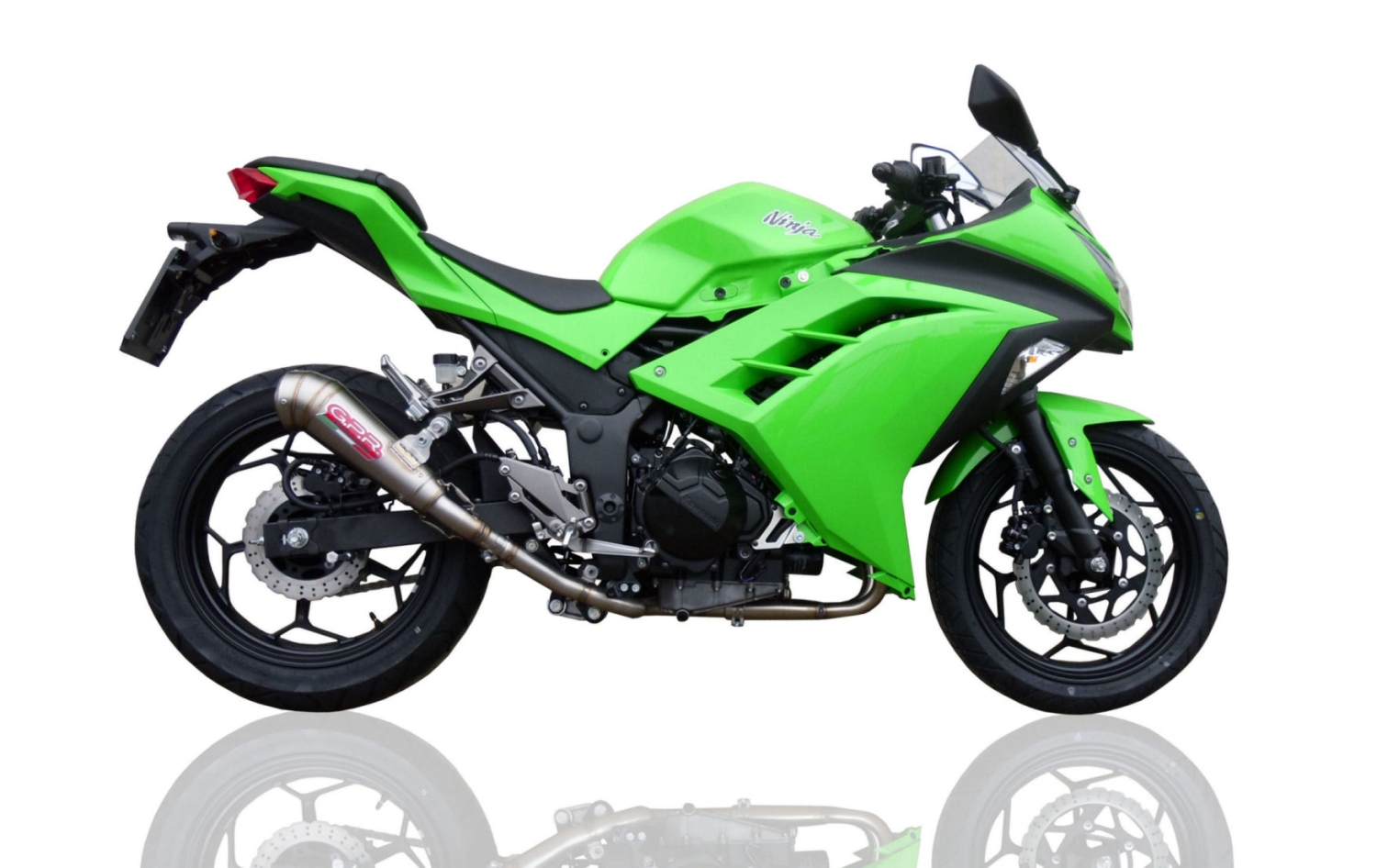 Exhaust compatible with Kawasaki Ninja 300 R 2012-2017, Powercone Evo, Homologated legal slip-on exhaust including removable db killer and link pipe 