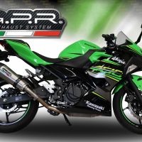 Exhaust compatible with Kawasaki Ninja 400 2018-2022, GP Evo4 Titanium, Homologated legal slip-on exhaust including removable db killer and link pipe 