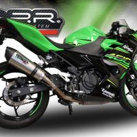 Exhaust compatible with Kawasaki Ninja 400 2018-2022, GP Evo4 Titanium, Homologated legal slip-on exhaust including removable db killer and link pipe 