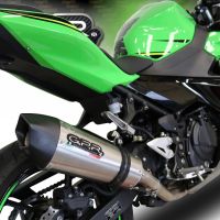 Exhaust compatible with Kawasaki Ninja 400 2018-2022, GP Evo4 Titanium, Homologated legal slip-on exhaust including removable db killer and link pipe 