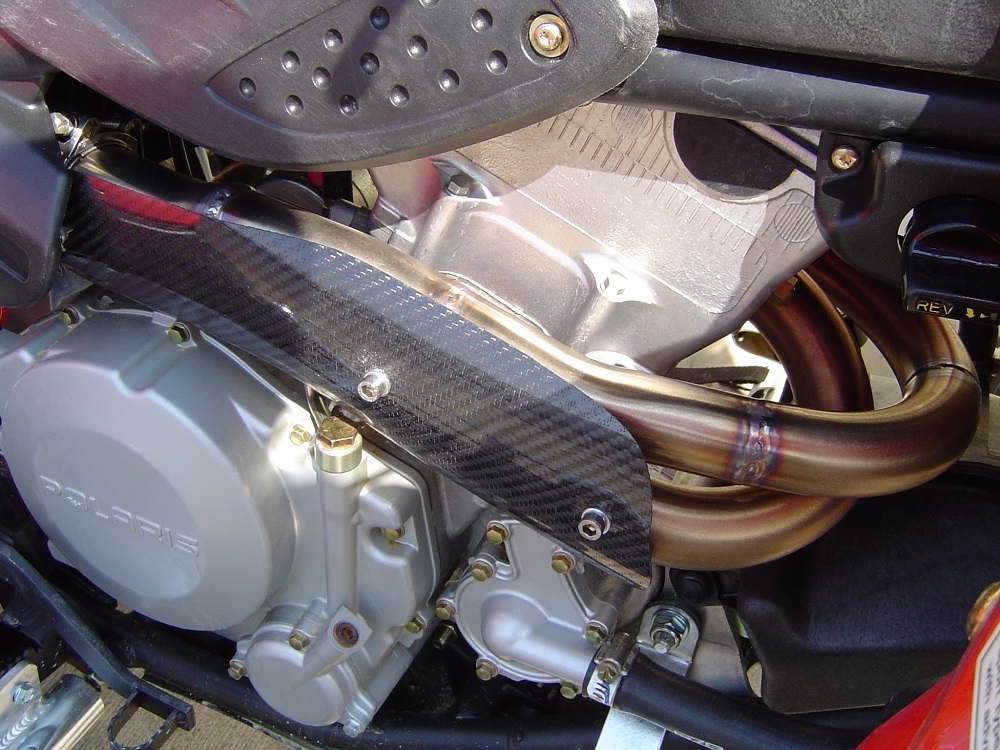 Exhaust compatible with Polaris Predator 500 2003-2010, Deeptone Atv, Homologated legal full system exhaust, including removable db killer 