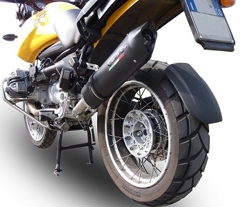 Exhaust compatible with Bmw R 1150 R 2000-2006, Furore Nero, Homologated legal slip-on exhaust including removable db killer and link pipe 