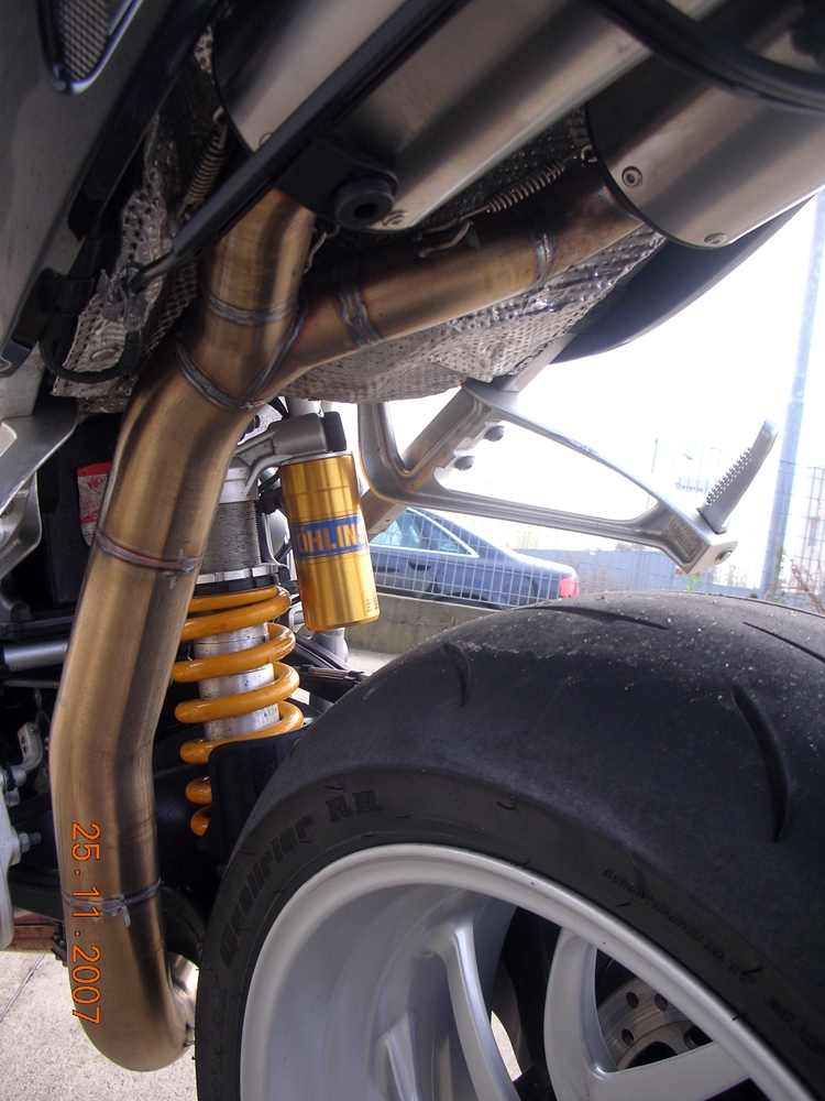 Exhaust compatible with Bmw R 1200 S 2006-2008, Gpe Ann. titanium, Dual Homologated legal slip-on exhaust including removable db killers and link pipes 