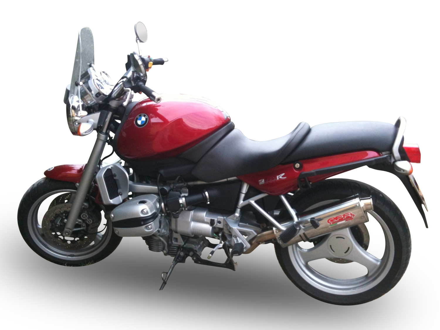 Exhaust compatible with Bmw R 1100 R 1994-2002, Trioval, Homologated legal slip-on exhaust including removable db killer and link pipe 