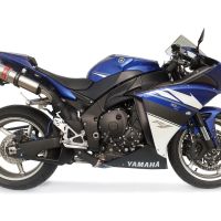 Exhaust compatible with Yamaha Yzf 1000 R1 2009-2014, Gpe Ann. titanium, Dual Homologated legal slip-on exhaust including removable db killers and link pipes 
