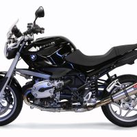 Exhaust compatible with Bmw R 1200 R 2006-2010, Gpe Ann. titanium, Homologated legal slip-on exhaust including removable db killer and link pipe 