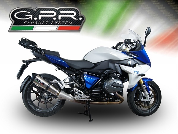 Exhaust compatible with Bmw R 1200 Rs Lc 2017-2019, GP Evo4 Titanium, Homologated legal slip-on exhaust including removable db killer and link pipe 