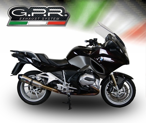Exhaust compatible with Bmw R 1200 Rt Lc 2017-2019, GP Evo4 Titanium, Homologated legal slip-on exhaust including removable db killer and link pipe 