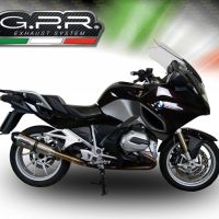 Exhaust compatible with Bmw R 1200 Rt Lc 2017-2019, GP Evo4 Titanium, Homologated legal slip-on exhaust including removable db killer and link pipe 