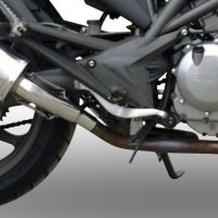 Exhaust compatible with Cagiva Raptor 650 2001-2005, Trioval, Dual Homologated legal slip-on exhaust including removable db killers and link pipes 