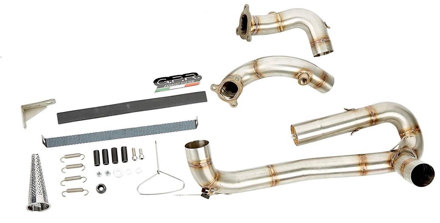 Exhaust compatible with Ktm Rc 8 R 2008-2014, Gpe Ann. titanium, Homologated legal full system exhaust, including removable db killer and catalyst 