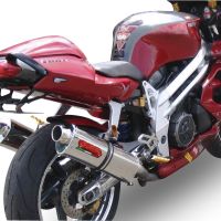 Exhaust compatible with Aprilia Rsv 1000 R Factory 2004-2005, Trioval, Dual Homologated legal slip-on exhaust including removable db killers and link pipes 
