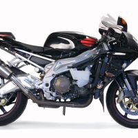 Exhaust compatible with Aprilia Rsv 1000 R Factory 2006-2010, Gpe Ann. titanium, Dual Homologated legal slip-on exhaust including removable db killers and link pipes 