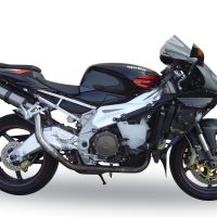 Exhaust compatible with Aprilia Tuono R 1000 Factory 2006-2010, Gpe Ann. titanium, Dual Homologated legal slip-on exhaust including removable db killers, link pipes and catalysts 