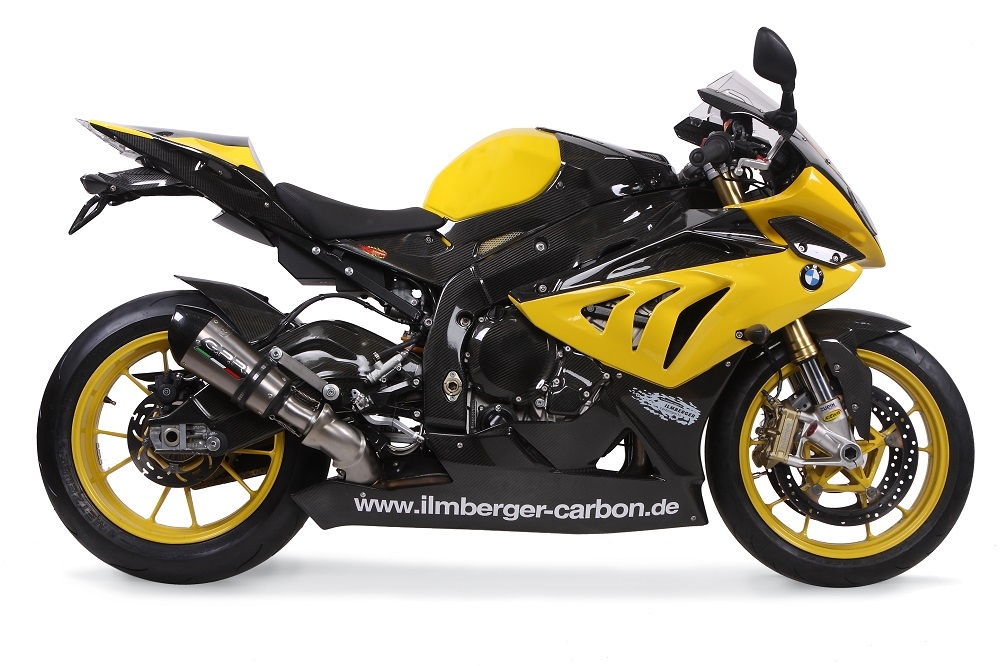 Exhaust compatible with Bmw S 1000 Rr 2009-2011, Gpe Ann. titanium, Homologated legal slip-on exhaust including removable db killer and link pipe 