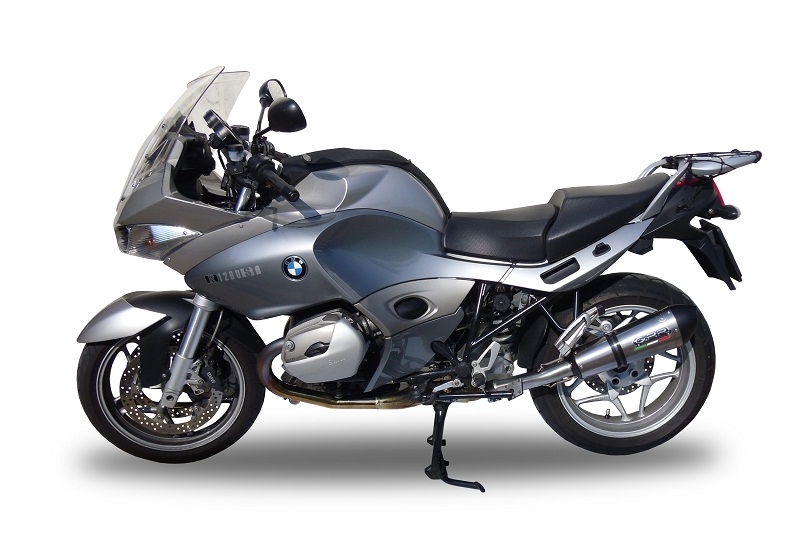 Exhaust compatible with Bmw R 1200 St -Rt 2003-2008, Gpe Ann. titanium, Homologated legal slip-on exhaust including removable db killer and link pipe 