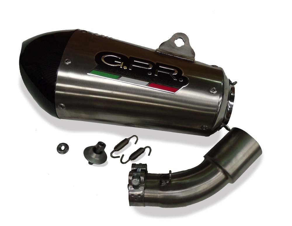 Exhaust compatible with Bmw C 600 Sport 2012-2016, Gpe Ann. titanium, Homologated legal slip-on exhaust including removable db killer and link pipe 