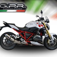 Exhaust compatible with Bmw R 1200 R 2015 Lc 2015-2016, Gpe Ann. titanium, Homologated legal slip-on exhaust including removable db killer and link pipe 