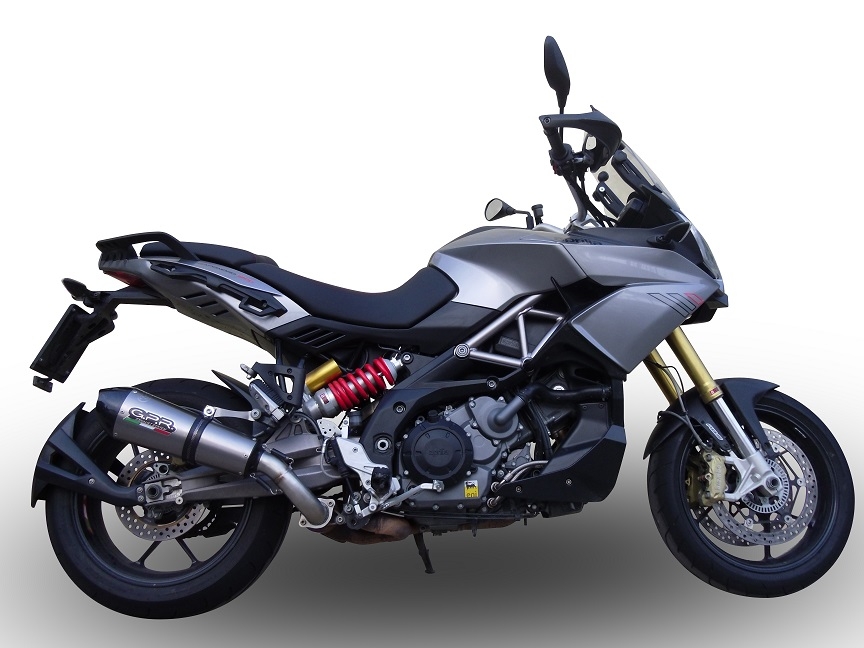 Exhaust compatible with Aprilia Caponord 1200 2013-2016, Gpe Ann. titanium, Homologated legal slip-on exhaust including removable db killer and link pipe 