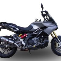 Exhaust compatible with Aprilia Caponord 1200 2013-2016, Gpe Ann. titanium, Homologated legal slip-on exhaust including removable db killer and link pipe 