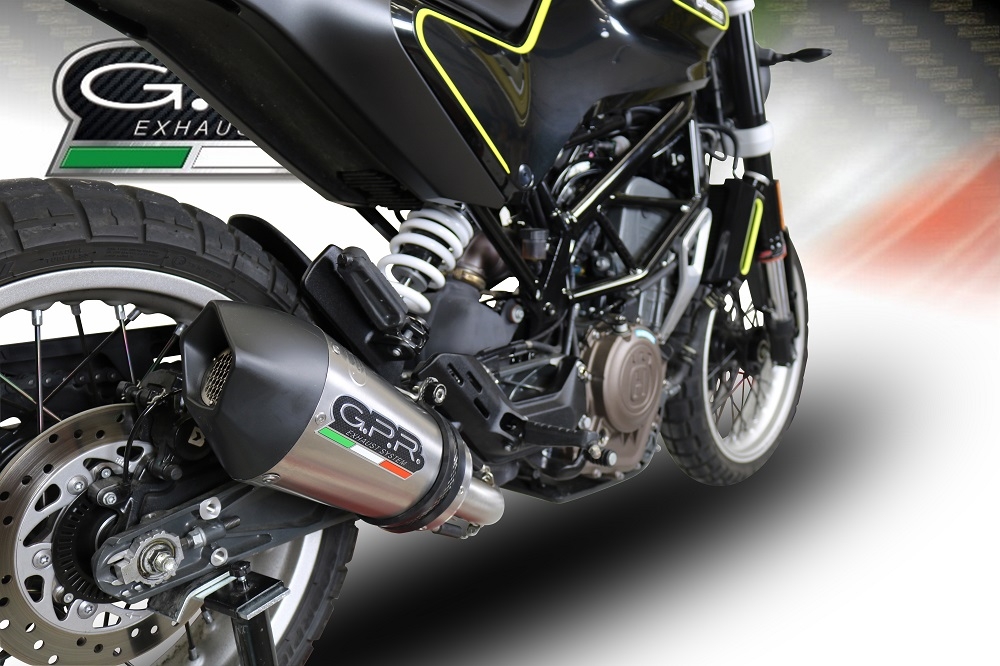Exhaust compatible with Husqvarna Vitpilen 401 2018-2019, GP Evo4 Titanium, Homologated legal slip-on exhaust including removable db killer and link pipe 