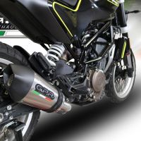 Exhaust compatible with Husqvarna Vitpilen 401 2018-2019, GP Evo4 Titanium, Homologated legal slip-on exhaust including removable db killer and link pipe 