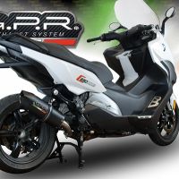 Exhaust compatible with Bmw C 650 Sport 2016-2020, Furore Evo4 Nero, Homologated legal slip-on exhaust including removable db killer and link pipe 