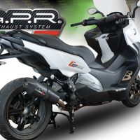 Exhaust compatible with Bmw C 650 Sport 2016-2020, GP Evo4 Black Titanium, Homologated legal slip-on exhaust including removable db killer and link pipe 