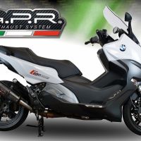 Exhaust compatible with Bmw C 650 Sport 2016-2020, GP Evo4 Poppy, Homologated legal slip-on exhaust including removable db killer and link pipe 