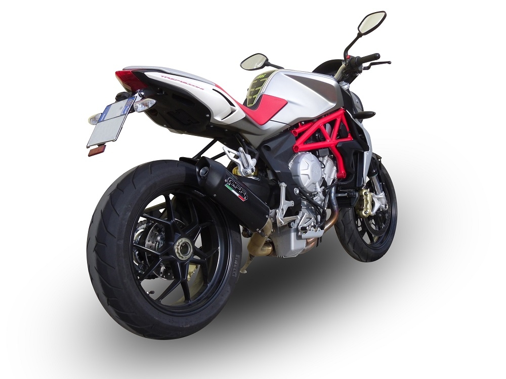 Exhaust compatible with Mv Agusta F3 800 2017-2020, Gpe Ann. Poppy, Slip-on exhaust legal for UK and non-EU markets including link pipe and removable db killer 