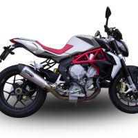 Exhaust compatible with Mv Agusta Brutale 800 2017-2020, Gpe Ann. titanium, Slip-on exhaust legal for UK and non-EU markets including link pipe and removable db killer 