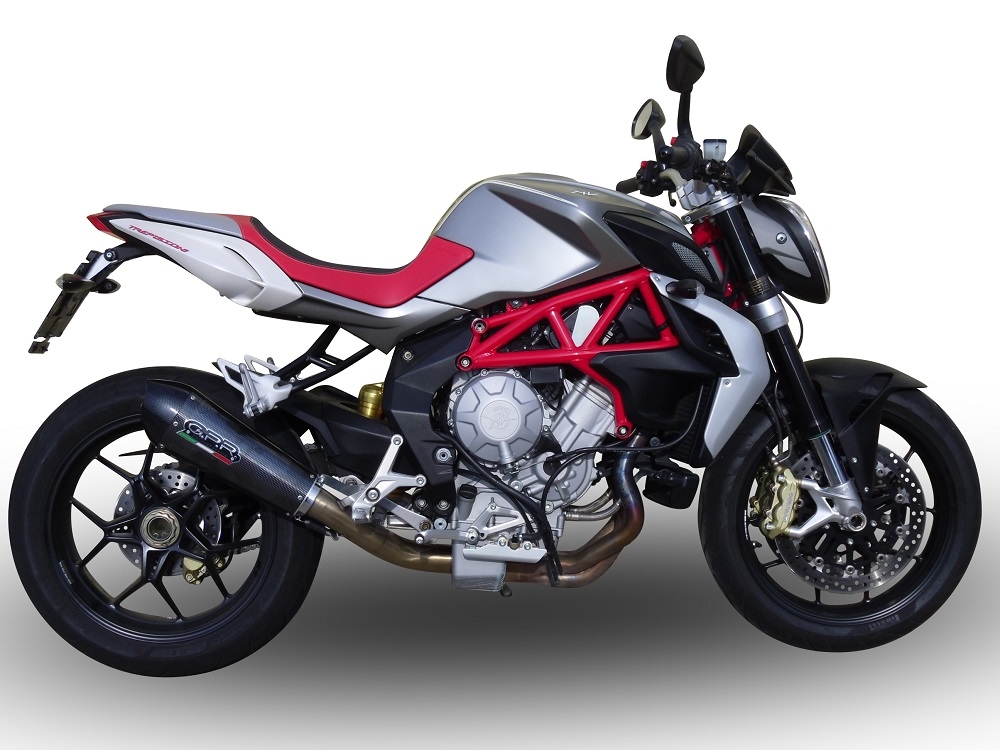 Exhaust compatible with Mv Agusta Brutale 800 Dragster 2013-2016, Gpe Ann. Poppy, Homologated legal slip-on exhaust including removable db killer, link pipe and catalyst 