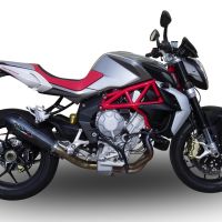 Exhaust compatible with Mv Agusta Brutale 800 Dragster 2013-2016, Gpe Ann. Poppy, Homologated legal slip-on exhaust including removable db killer, link pipe and catalyst 