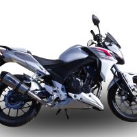 Exhaust compatible with Honda Cb 400 F 2013-2015, Gpe Ann. titanium, Homologated legal slip-on exhaust including removable db killer and link pipe 