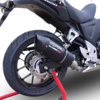 Exhaust compatible with Honda Cb 400 X 2013-2015, Furore Nero, Homologated legal slip-on exhaust including removable db killer and link pipe 