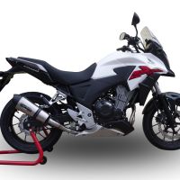 Exhaust compatible with Honda Cb 400 X 2016-2018, GP Evo4 Titanium, Homologated legal slip-on exhaust including removable db killer and link pipe 